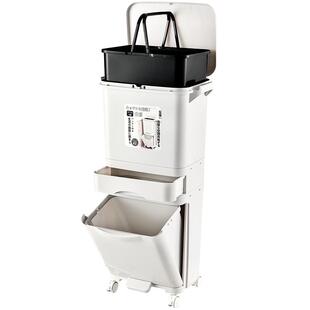 jeko厨房垃圾桶家用免弯腰高款可移动专用卫生桶双层日式分类2026