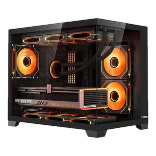 九尾狐T1海景房diy组装电脑机箱台式机侧透matx白色360水冷atx