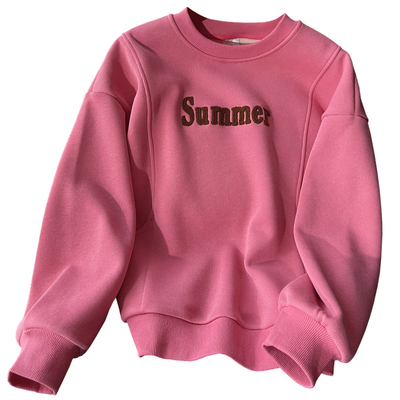 圆领套头卫衣女2025新款爆款宽松休闲时尚洋气上衣加绒加厚秋冬季