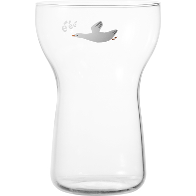 原创可爱大白鹅耐热玻璃高杯