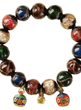 吞金兽手串巴度香灰琉璃水晶女