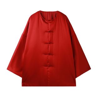 【真丝棉服】PENNYPENG未央梦冬季保暖大红色双面穿羽绒棉服外套