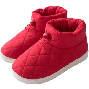 家居棉拖鞋女冬天包跟加绒保暖加厚底情侣室内羽绒月子鞋家用棉鞋