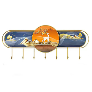 新中式玄关装饰挂钩壁挂式多层收纳架家居墙上挂件入门墙壁衣帽钩