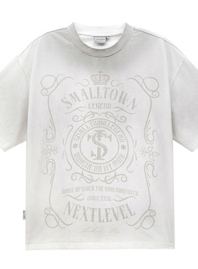 STK SmallTownKid复古水洗破坏巴洛克短袖T恤美式印花男女潮牌TEE