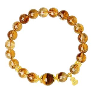 周大生黄水晶手链虎眼石国风银手串本命年葫芦手饰新年礼物送女友