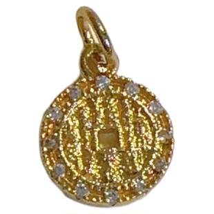 古法金镶锆石葫芦一桶金吊坠 仿金坨坨diy手工串珠复古挂件手绳