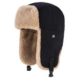 帽子男青少年2025新款冬加绒加厚保暖护耳雷锋帽男款电动车防风帽