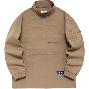 鸿鹄丨鸿星尔克风衣外套男春秋男士休闲宽松半开襟梭织运动上衣男