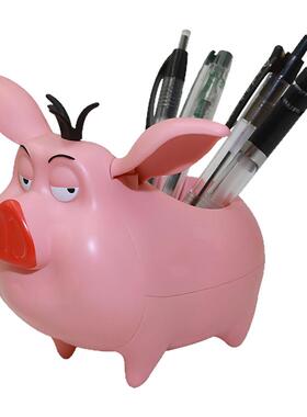 轻奢高颜值飞天猪大容量笔筒