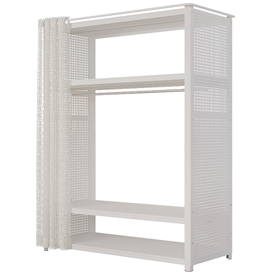 加厚简易衣柜卧室家用货架全金属