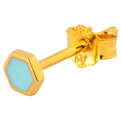 【限时8折】XTASTE 丹麦 LULU Copenhagen 小号蜂窝耳钉镀金配饰