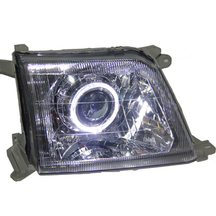 霸道3400天使眼大灯北汽路霸改装LED激光双光透镜流水日间行车灯