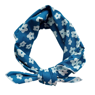 日系头巾夏秋季百搭碎花方巾棉质小领巾复古女薄款小清新装饰丝巾