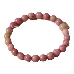 蔷薇辉石天然水晶招桃花手链女夏粉色手串送女生礼物闺蜜红纹石