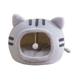 保暖猫窝冬季半封闭式安全屋猫咪钻洞毛毡狗窝幼犬加厚宠物窝保暖
