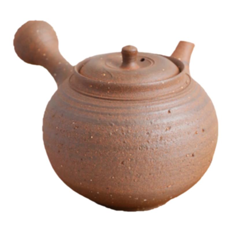 日本常滑烧手工侧把茶壶北条-78一品作250ml附赠老师绘画签名卡片