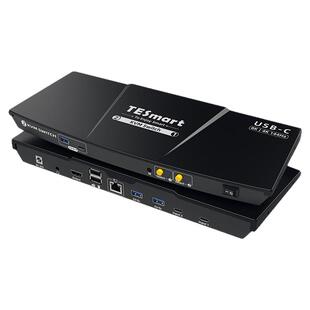 TESmart碲视type-c二进一出KVM切换器苹果Mac笔记本电脑共享键鼠显示器8K60HZ高清共享USB3.0拓展坞带EDID