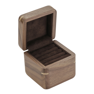 夭桃（饰品）黑胡桃纯实木音乐戒指耳环收纳盒八音盒天空之城礼物