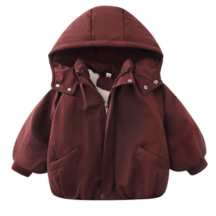 男童加绒棉服外套冬季2025新款儿童冬装男宝宝棉衣小男孩加厚棉袄