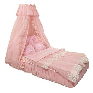 bjd娃娃4分娃床粉色6件套娃屋家具3分公主床品sd定制60cm拍照道具