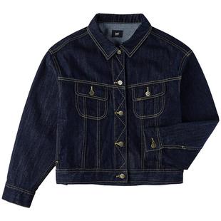 Lee商场同款25秋冬新品舒适版翻领清水洗短款女牛仔夹克外套潮流