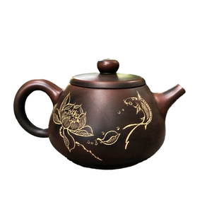 坭兴陶霸王壶纯全手工茶壶中式钦州原矿泡茶壶家用非紫砂建水紫陶