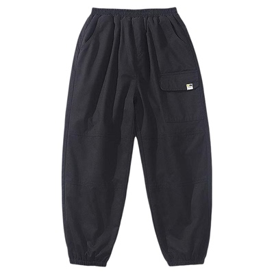 mipo冬季儿童裤子加绒束脚工装裤