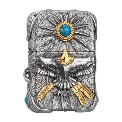 绿松石重盔甲防风zippo打火机