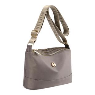 2024新款秋季宽肩带三层小包包尼龙牛津布防水单肩斜挎包女冬帆布