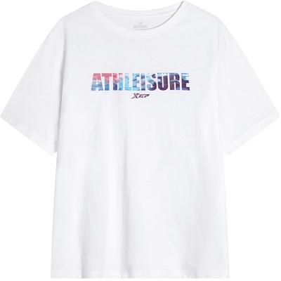 特步纯棉短袖T恤男2025新款冬季透气圆领半袖宽松男士运动服上衣