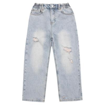 XXZXX潮牌不规则破洞牛仔裤男女