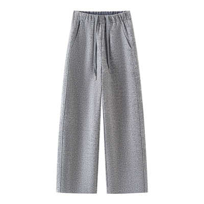 高端澳洲羊绒直筒弯刀裤女新款