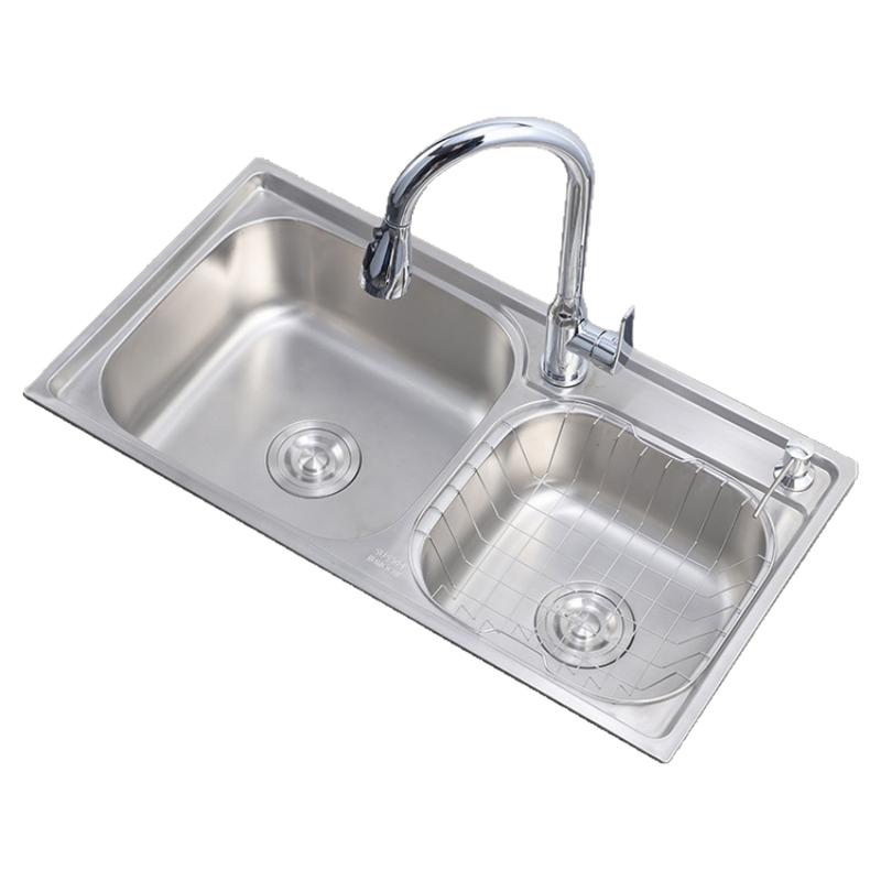 洗菜盆厨房水槽双槽家用304不锈钢洗手盆洗碗槽水池洗碗盆淘菜盆