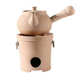 潮汕粗陶砂铫煮水壶耐高温侧把提梁壶煮茶小碳炉电陶炉专用烧水壶