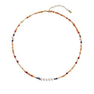 【自营】VITARING项链女淡水珍珠彩色撞色锁骨链小众设计首饰