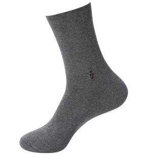 男士高档纯棉袜子高长筒保暖透汽防臭吸汗全棉休闲纯色袜商务男袜