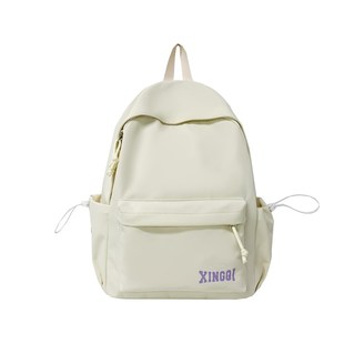 百搭大学生书包女纯色韩版ins风初中高中学生双肩包轻便电脑背包