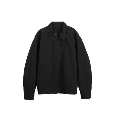 【高级BLACK】春季翻领拉链夹克男质感飞行员上衣外套男2026新款