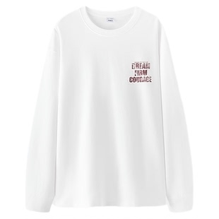 商场同款|森马长袖T恤男秋季打底衫2025新款做旧街头字母印花上衣