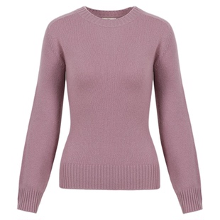 东黎山羊绒 2025秋冬季新款女士圆领纯色针织衫宽松套头毛衣5036