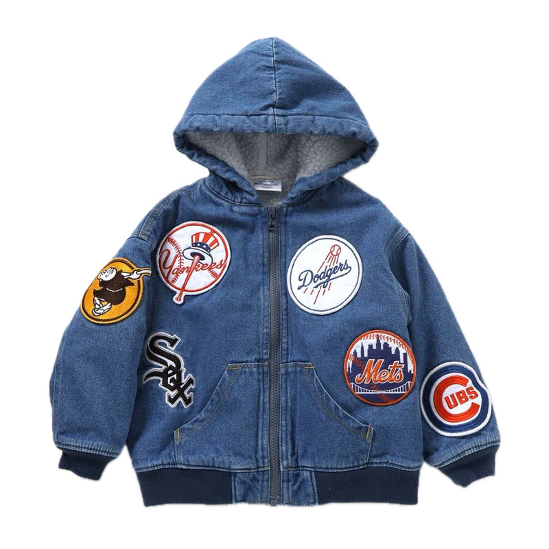 日本 BREEZE x MLB 美国棒球联盟 2026冬儿童羊羔绒加厚保暖棉服