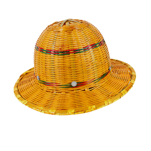 超大沿竹编安全帽夏季透气施工地男防护晒砸遮阳藤帽子国标建筑工