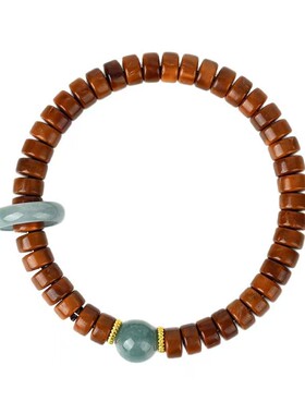 柏利来库克菩提蓝翡翠算盘珠手链