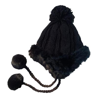 长白山兔毛针织雷锋帽女保暖护耳