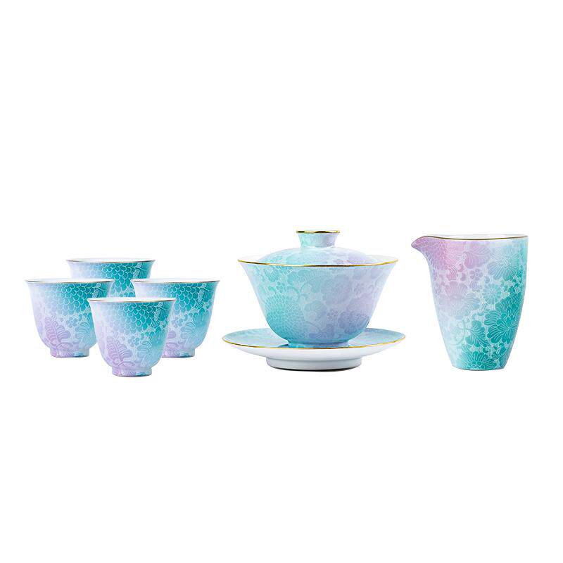 古帛扒花手工茶具套组2026礼品盒