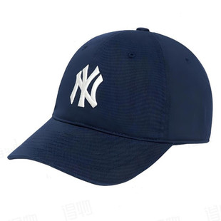 MLB鸭舌帽棒球帽藏青色男女通用白色NY刺绣大标软顶帽子CP66