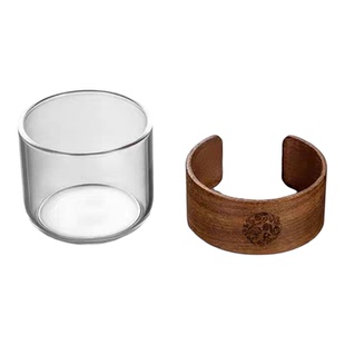 防烫杯套竹木隔热套圈适用于玻璃公道杯防烫手柄日式祥云茶具配件