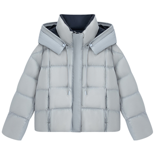 【商场同款】阿依莲气质保暖羽绒服女25冬季新款白鸭绒撞色短外套