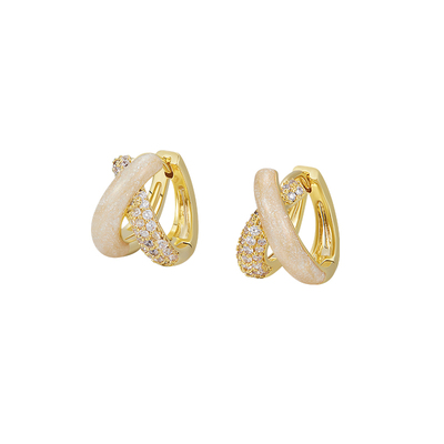 彩釉交叉耳环2025新款